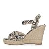 Snakeskin-Keilsandaletten mit Jutesohle