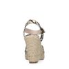 Snakeskin-Keilsandaletten mit Jutesohle