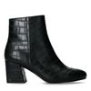 Schwarze Stiefeletten mit Krokomuster