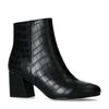 Schwarze Stiefeletten mit Krokomuster