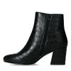 Schwarze Stiefeletten mit Krokomuster