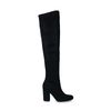 Hohe schwarze Stiefel mit runder Kappe