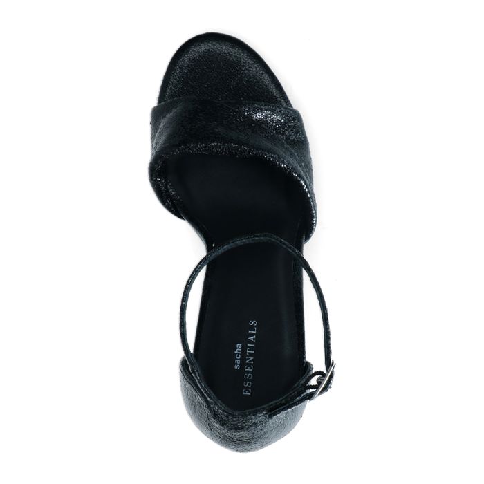 Schwarze Sandaletten mit hohem Absatz