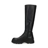 Schwarze Stiefel mit hohem Schaft und markanter Sohle