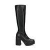 Schwarze Stiefel mit hohem Schaft und Blockabsatz