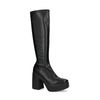 Schwarze Stiefel mit hohem Schaft und Blockabsatz