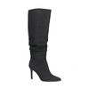 Schwarze Glitzer-Stiefel mit hohem Schaft