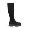 Schwarze Stretch-Stiefel mit hohem Schaft