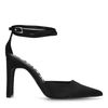 Schwarze Riemchenpumps aus Satin