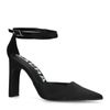 Schwarze Riemchenpumps aus Satin