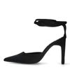 Schwarze Riemchenpumps aus Satin