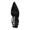 Schwarze Riemchenpumps aus Satin