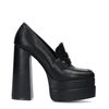 Schwarze Loafer-Pumps mit Plateauabsatz