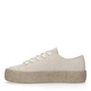 Beigefarbene Glitzer-Sneaker mit Jutesohle
