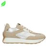 Nachhaltige beigefarbene Sneaker mit silberfarbenen Details