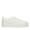 Weiße Sneaker mit Plateausohle