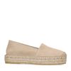 Beigefarbene Plateau-Espadrilles aus Veloursleder