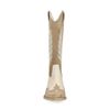Beigefarbene Leder-Cowboystiefel mit offwhite Details