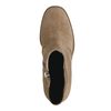 Beigefarbene Stiefeletten mit Blockabsatz
