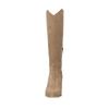Beigefarbene Western Boots aus Veloursleder