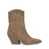 Beigefarbene Western Boots aus Veloursleder
