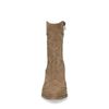 Beigefarbene Western Boots aus Veloursleder