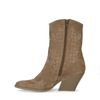 Beigefarbene Western Boots aus Veloursleder
