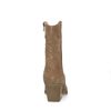 Beigefarbene Western Boots aus Veloursleder