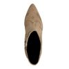 Beigefarbene Western Boots aus Veloursleder