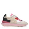 Beigefarbene Veloursleder-Sneaker