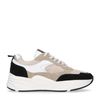 Beigefarbene Sneaker mit schwarzen Details