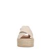 Beigefarbene Plateausandalen aus Veloursleder