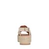 Beigefarbene Plateausandalen aus Veloursleder