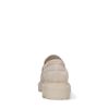 Beigefarbene Veloursleder-Loafer mit Kette