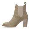 Beigefarbene Chelsea Boots aus Veloursleder mit Absatz