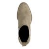 Beigefarbene Chelsea Boots aus Veloursleder mit Absatz