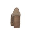 Beigefarbene Veloursleder-Loafer mit Absatz