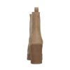 Beigefarbene Chelsea Boots aus Veloursleder mit Absatz