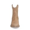 Beigefarbene Cowboystiefeletten aus Veloursleder