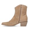 Beigefarbene Cowboystiefeletten aus Veloursleder