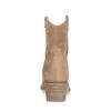 Beigefarbene Cowboystiefeletten aus Veloursleder