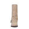 Beigefarbene Veloursleder-Stiefeletten mit Umschlag