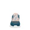 Blaue Veloursleder-Sneaker mit rosa Details