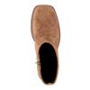 Cognacfarbene Veloursleder-Stiefeletten mit Plateauabsatz