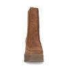 Cognacfarbene Chelsea Boots aus Veloursleder mit Absatz
