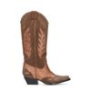 Braune Veloursleder-Cowboystiefel mit cognacfarbenen Details