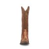 Braune Veloursleder-Cowboystiefel mit cognacfarbenen Details