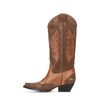 Braune Veloursleder-Cowboystiefel mit cognacfarbenen Details