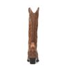 Braune Veloursleder-Cowboystiefel mit cognacfarbenen Details