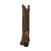 Braune Veloursleder-Cowboystiefel mit cognacfarbenen Details